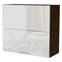 KÜCHENHÄNGESCHRANK Essen W8B/80-AV Weiß Hochglanz / Lava Matt 80 / 32,5 / 72cm - Dunkelgrau/Weiß Hochglanz, Holz/Holzwerkstoff (80/72/32.5cm) - Feldmann-Wohnen