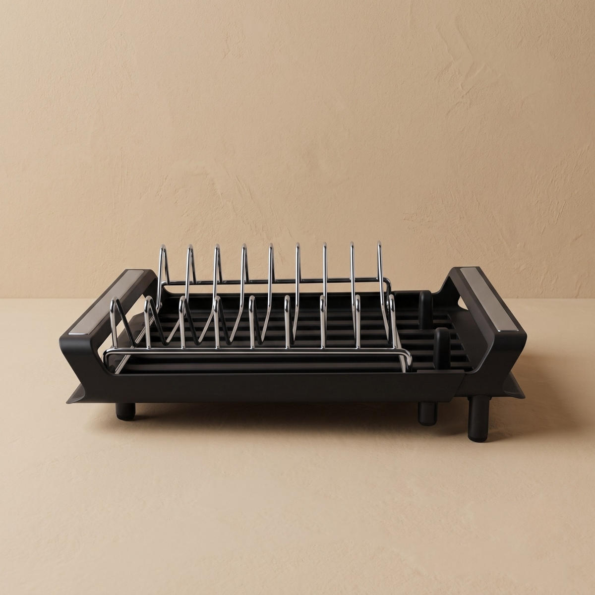 ABTROPFGESTELL ausziehbar mit Besteckkorb 31 x 20 x 13 cm - Schwarz, Metall (20/13/31cm) - BOXIMO