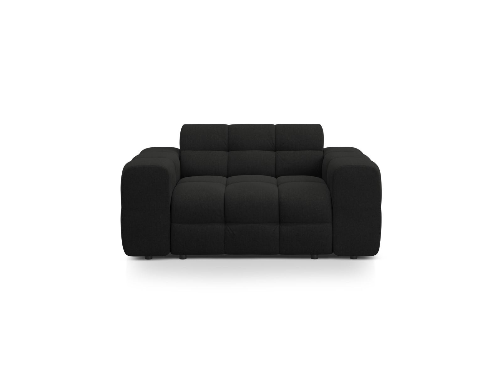 SOFA Kendal aus strukturiertem Stoff schwarz 2 Sitzplätze - Schwarz, Textil (156/79/103cm) - Micadoni