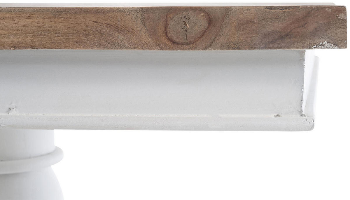 BEISTELLTISCH eckig 50/50/65 cm Holz natura/weiß - Eukalyptusholzfarben/Weiß, Holz (50/50/65cm) - CLP