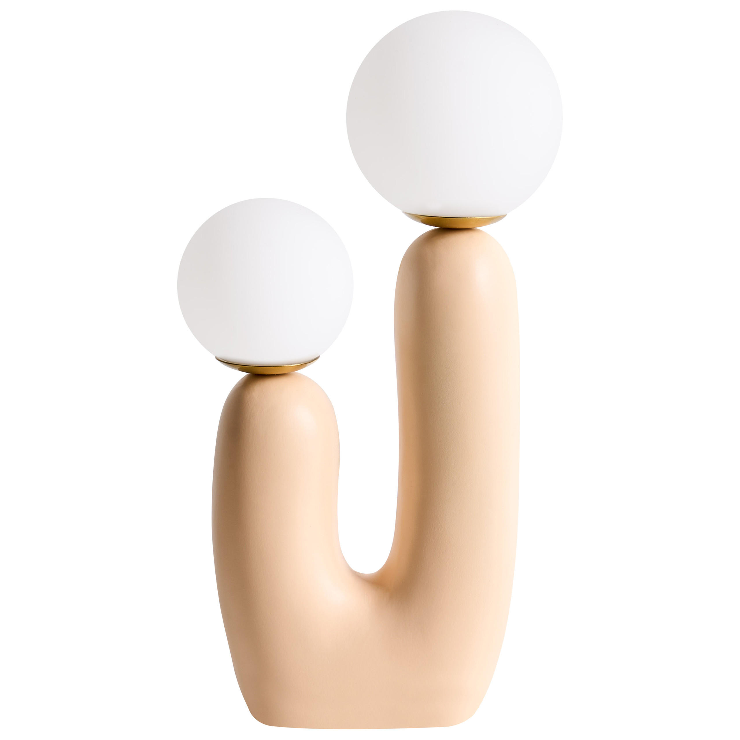 TISCHLAMPE Beige Tulun - Beige/Weiß, Kunststoff (16/16/40cm) - Beliani