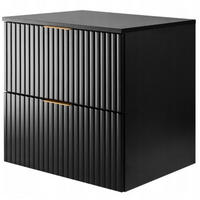 WASCHBECKUNTERSCHRANK FLOW + Platte Schwarz matt 60/57/46 cm - Schwarz, Holzwerkstoff (60/57/46cm) - Rodan