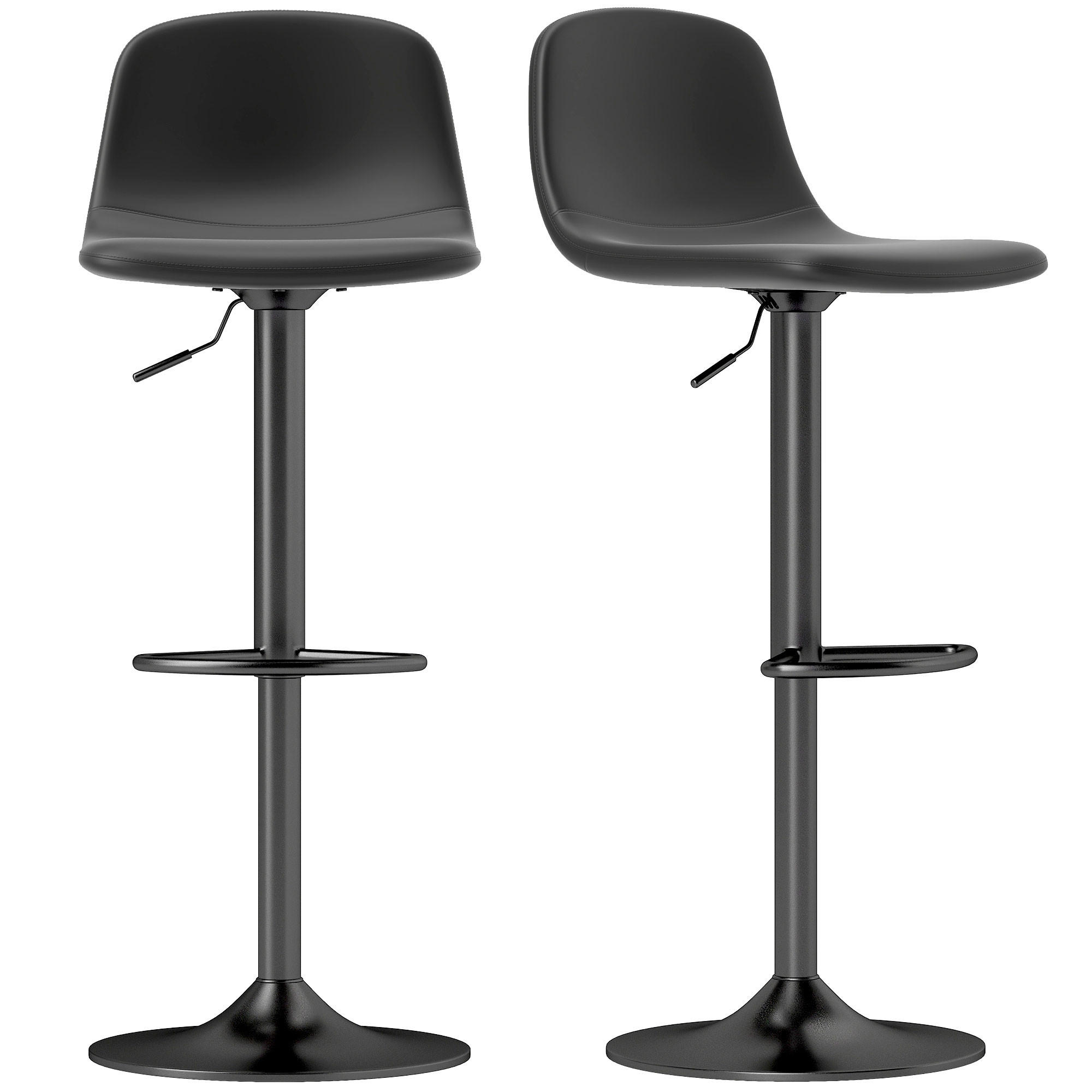 BARHOCKER, Höhenverstellbar, Schwarz - Schwarz, Metall (44/104/40.5cm) - HOMCOM