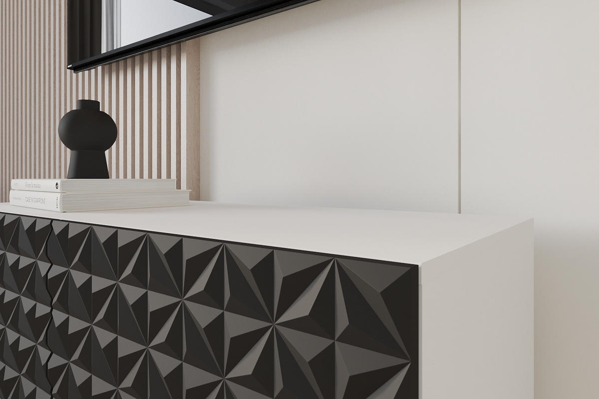 LOWBOARD VIRA-W 100x40x41 cm - Weiß / Schwarz - Schwarz, Holzwerkstoff (100/40/41cm) - ALTDECOR