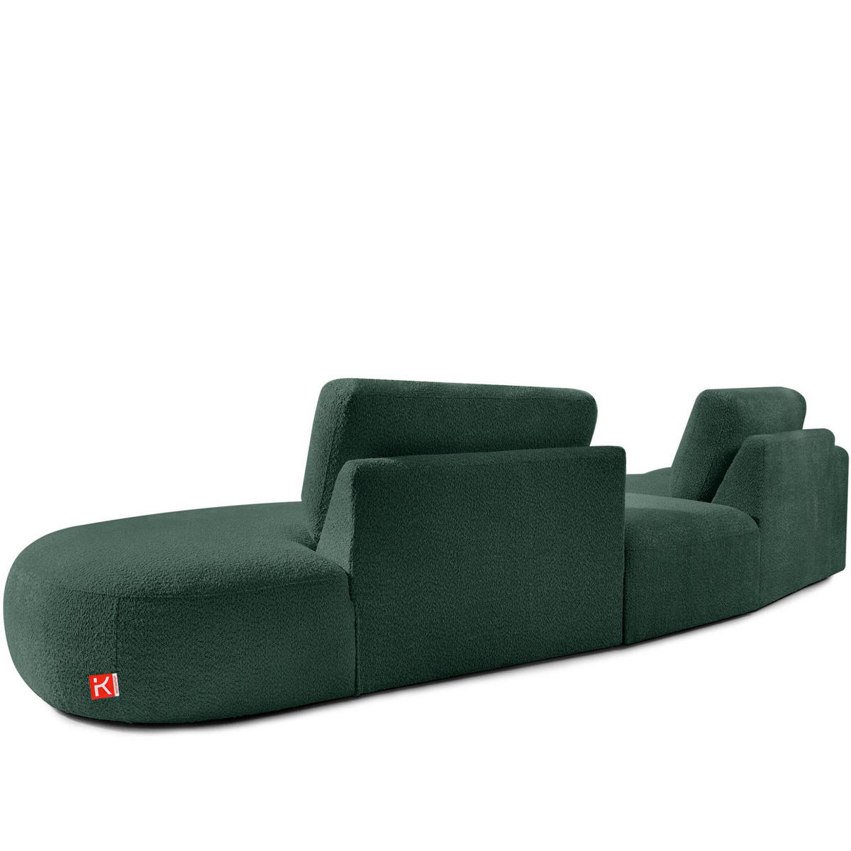 4-SITZER ECKSOFA ZUCCO Boucle rechts, Grün - Grün, Textil (350/84/105cm) - KONSIMO®