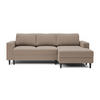 ECKSOFA Nalika Dunkelbeige Velours - Schwarz/Mokka, Holz/Textil (230/143cm) - Selsey