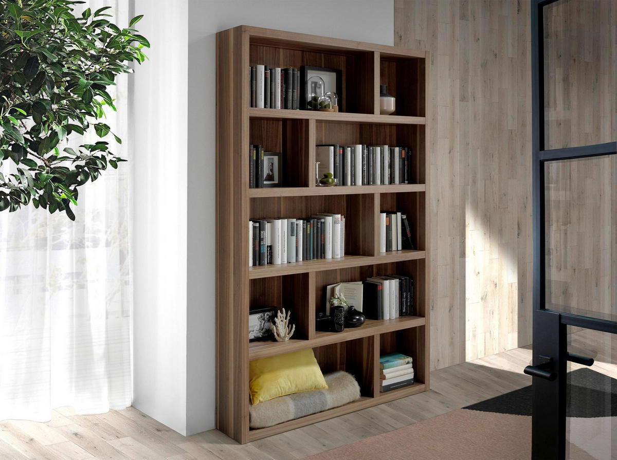 REGAL Holzregal aus Nussbaum 126/25/197 cm - Walnussfarben, Holz (126/197/25cm) - ANGEL CERDA