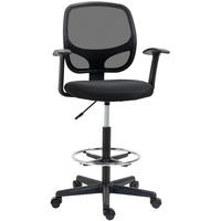 BÜROSTUHL in Schwarz 56x60x132 cm, höhenverstellbar, mit Fußstütze und Rollen - Schwarz, Kunststoff (60/132/56cm) - IVMEU