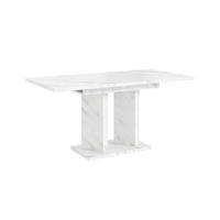 ROZKLADACÍ jedálenský stôl, biely, dekor mramoru - biela s vysokým leskom, kompozitné drevo (80/160/75cm) - Home Collective