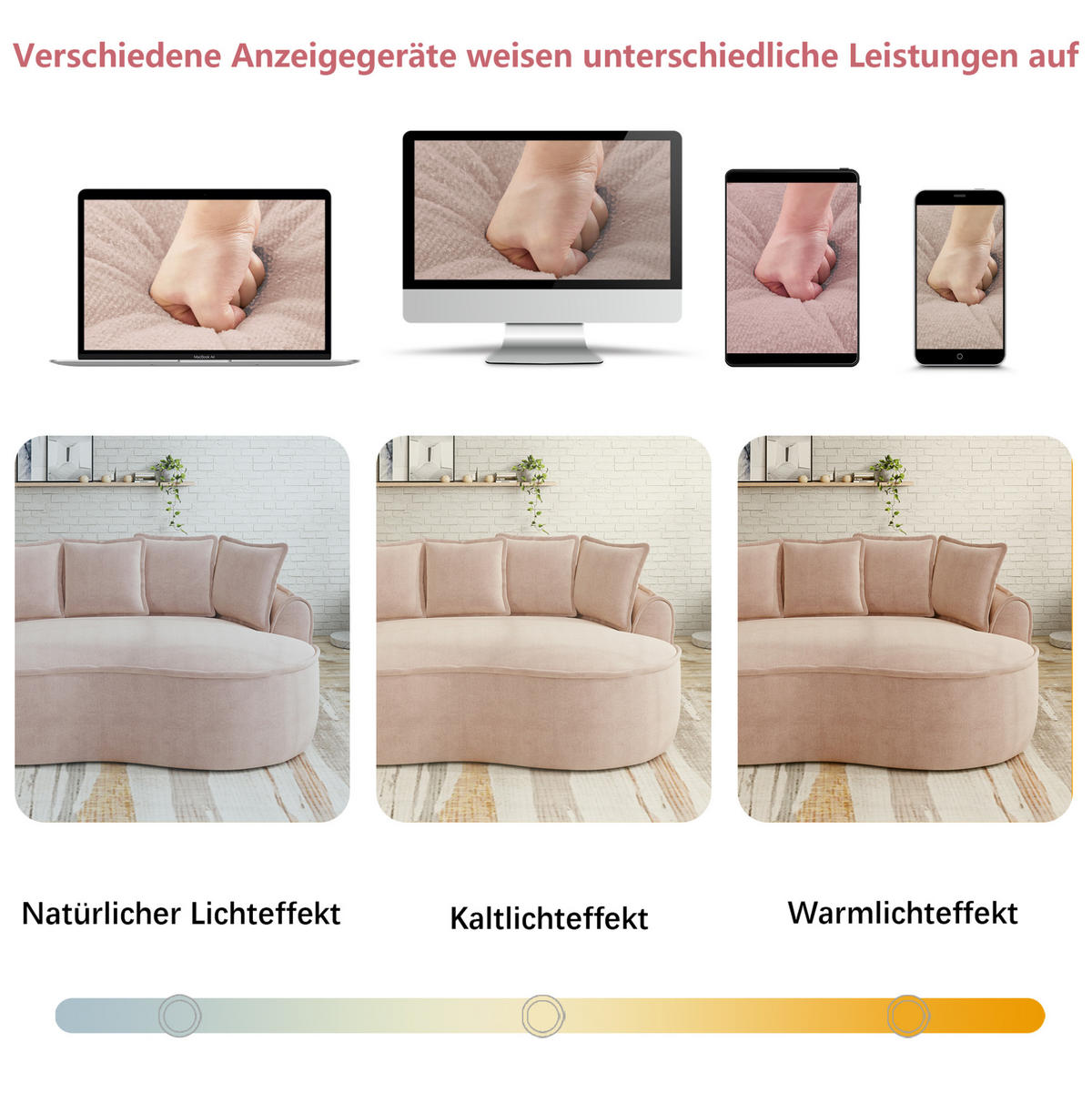 ECKSOFA 252/164/67 cm pink aus Chenille mit Schlaffunktion und Chaiselongue - Pink, Textil (164/252cm) - OKWISH