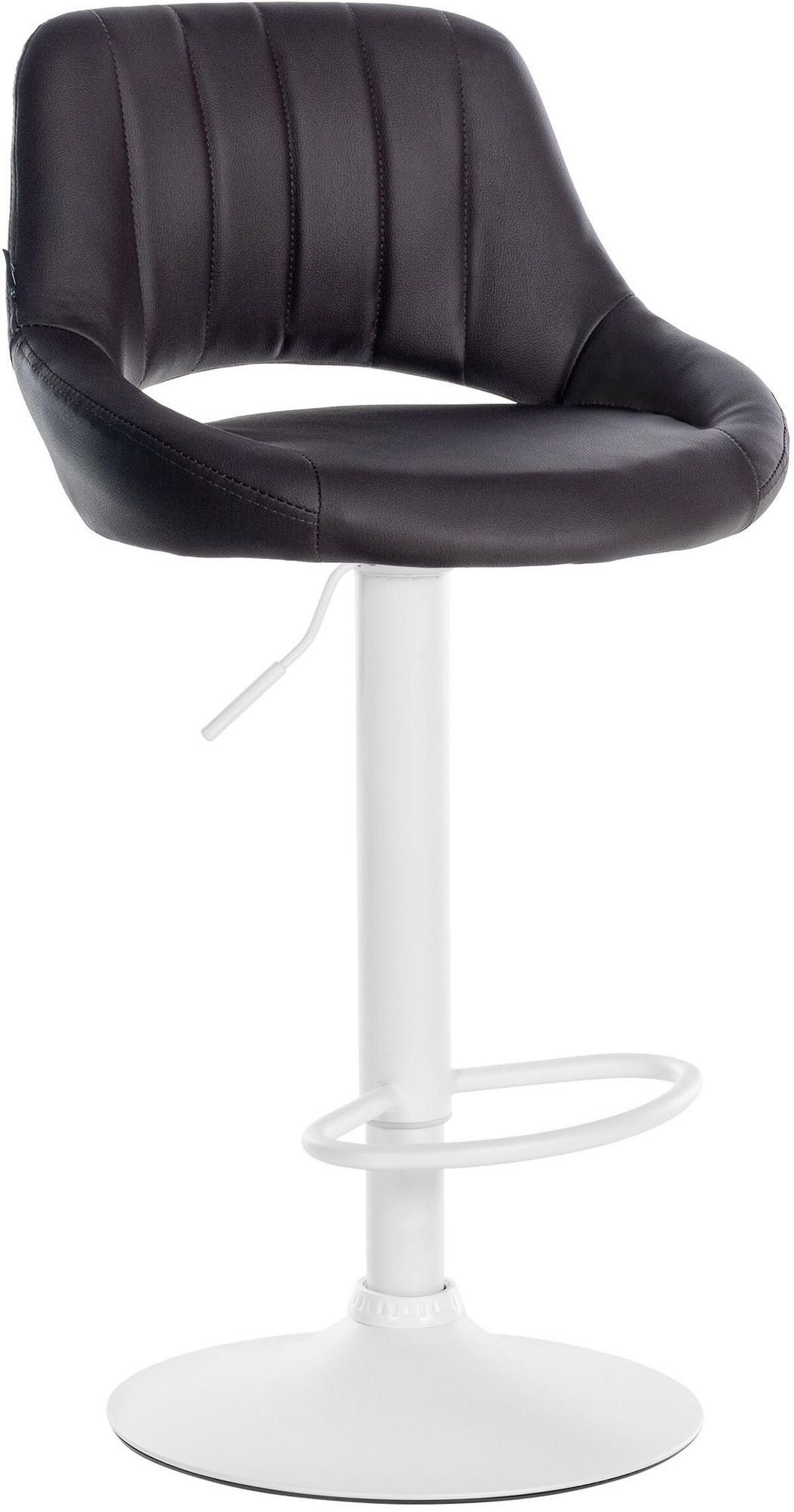 BARHOCKER Lederlook Braun - Weiß/Braun, Textil/Metall (47/85/48cm) - CLP