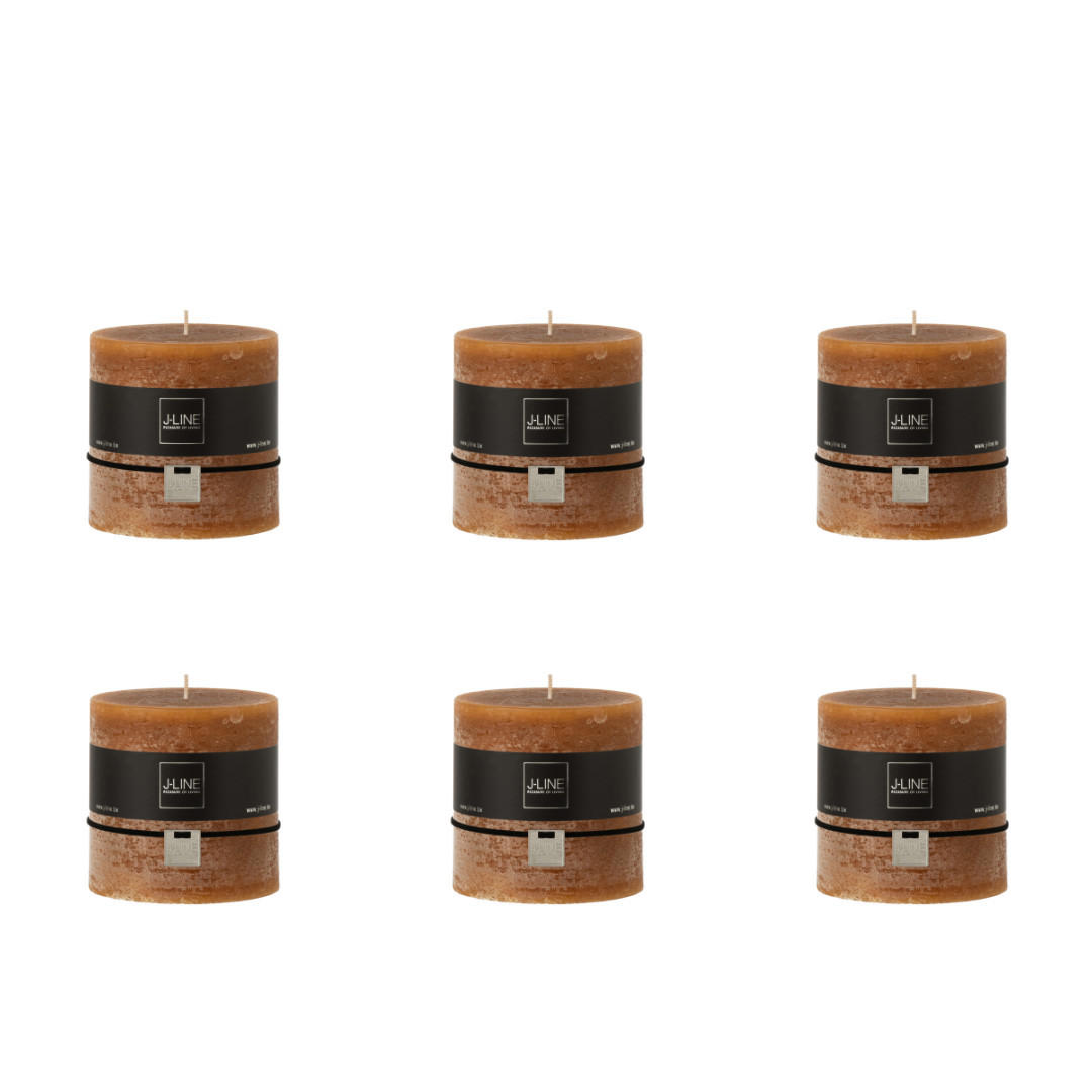 DUFTKERZE ZART - Orange - 64 Std. - 6er set - Orange, Paraffin (10/10cm) - J-Line