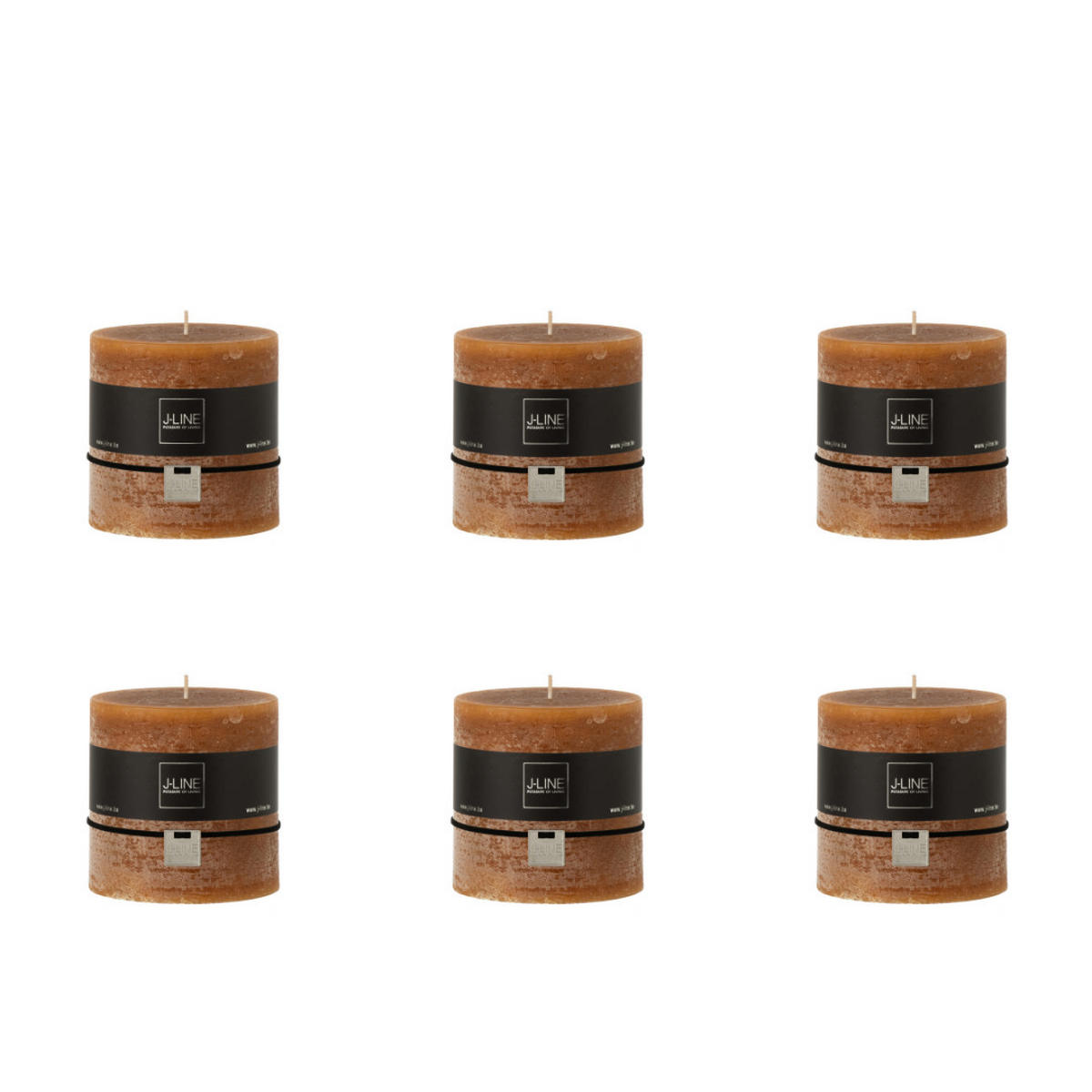DUFTKERZE ZART - Orange - 64 Std. - 6er set - Orange, Paraffin (10/10cm) - J-Line