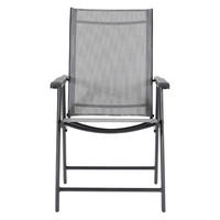 KLAPPSTUHL-SET(4 Stühle) aus Metall Stoff in Schwarz für Garten Balkon oder Terrasse robust wettfest Tragbares Design59 × 66  × 95 cm - Schwarz, Metall (59/95/66cm) - Livingandhome