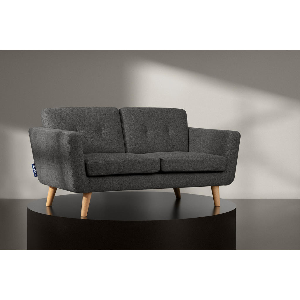 Thumbnail - Konsimo® 2-Sitzer-Sofa, Graphit, Textil, 88x80x153 cm, Wohnzimmer, Sofas & Couches, Sofas, 2-Sitzer Sofas