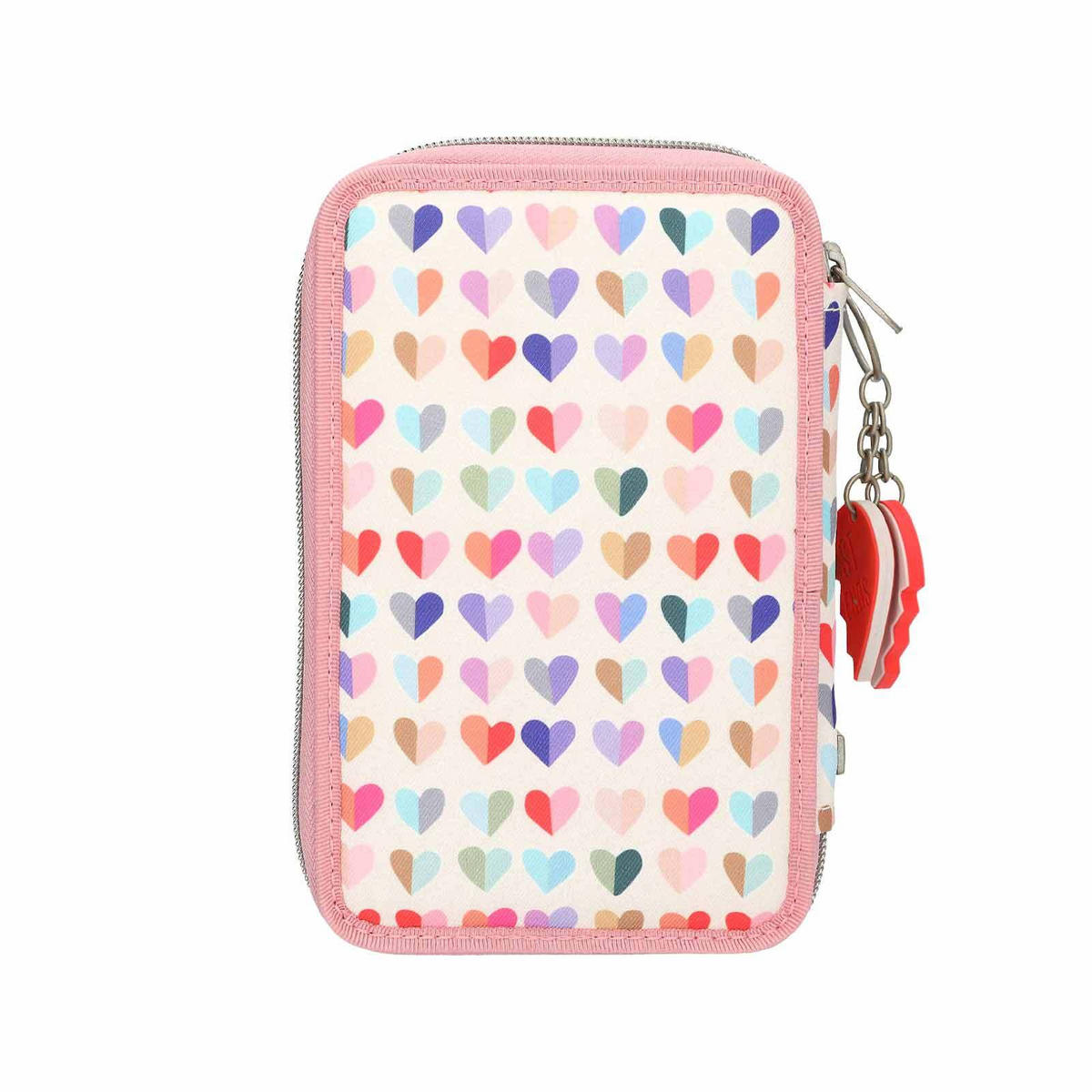 2-FACH FEDERTASCHE HEART TO HEART TOPModel rosa 5,5 x 12 x 19 cm - Rosa, Kunststoff (12/19/5.5cm) - Depesche Germany
