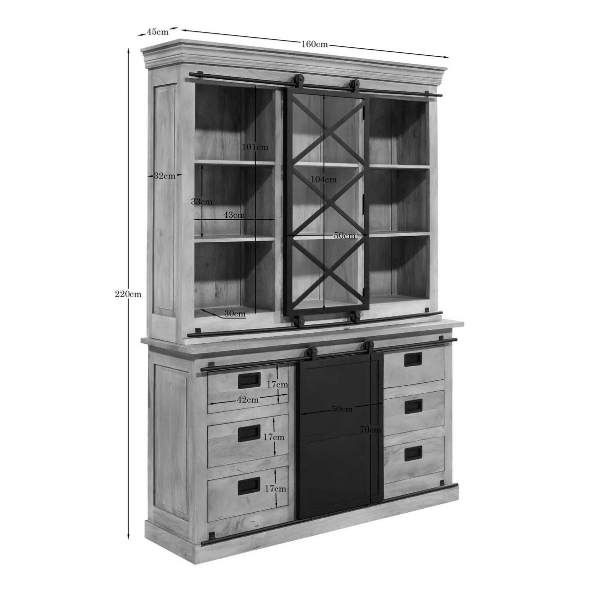 VITRINE Fresno Braun 45/160/220 cm - Braun, Holz (160/220/45cm) - Starfurn