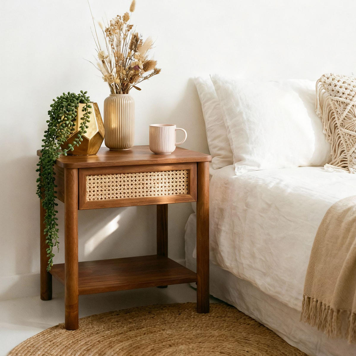 NACHTKOMMODE CEFIRA Kastanie - Kastanienfarben, Holz (50/51/41cm) - IDIMEX