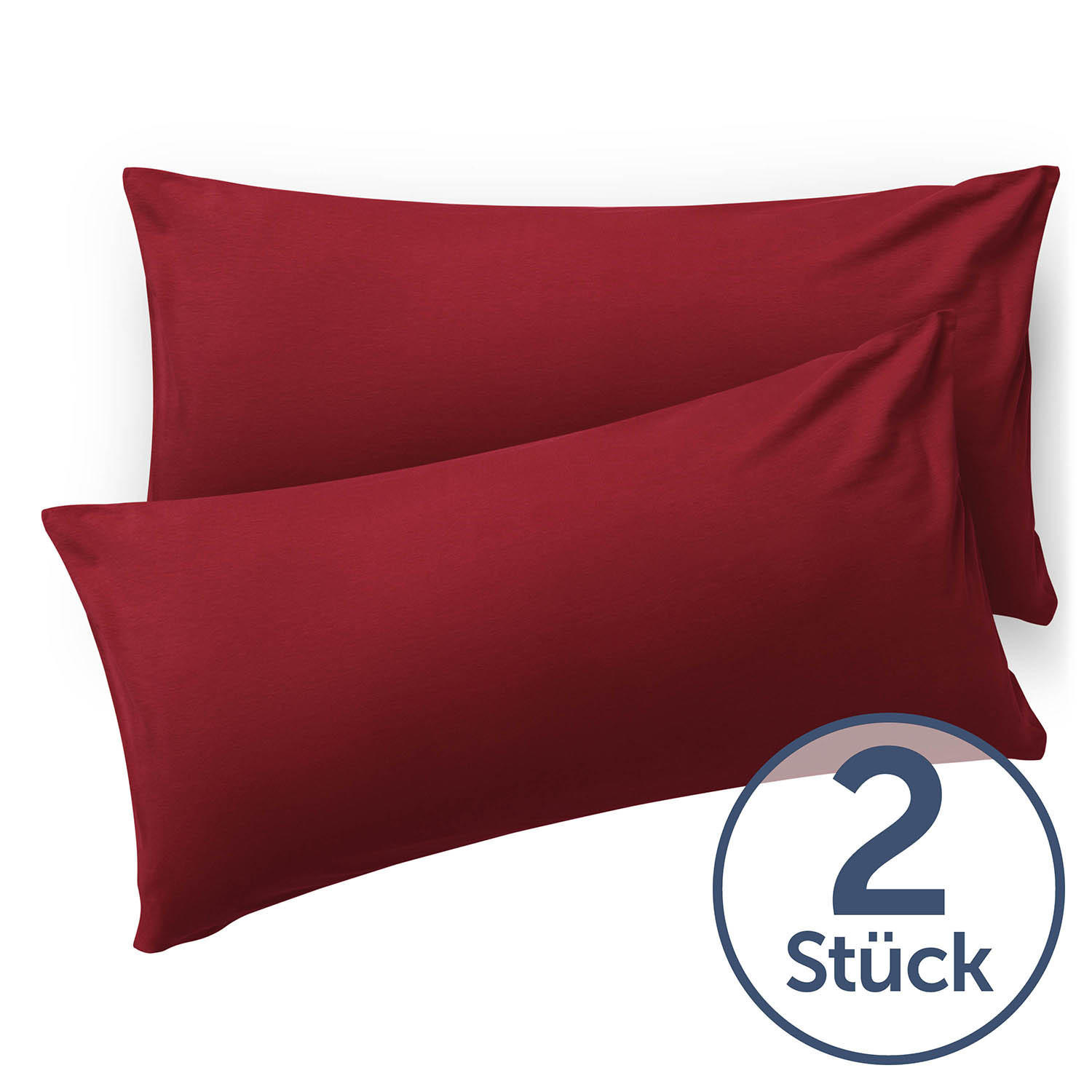 KISSENBEZUG Ellen 40/80 cm, 2er-Set, Dunkelrot - Dunkelrot, Textil (80/40cm) - Blumtal