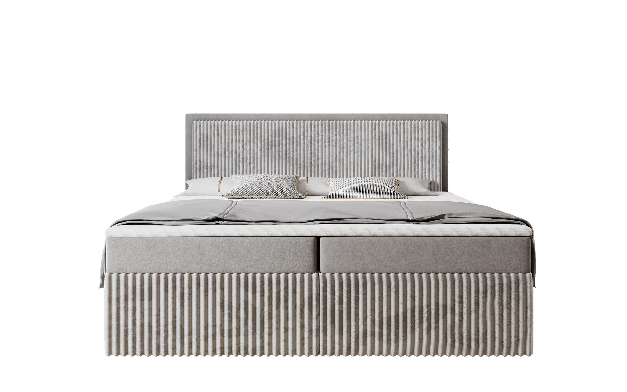 BOXBETT Labett CLEO 180/220 Beige Velvet-Cord – H3 - Beige, Holz (180/220cm) - Labett