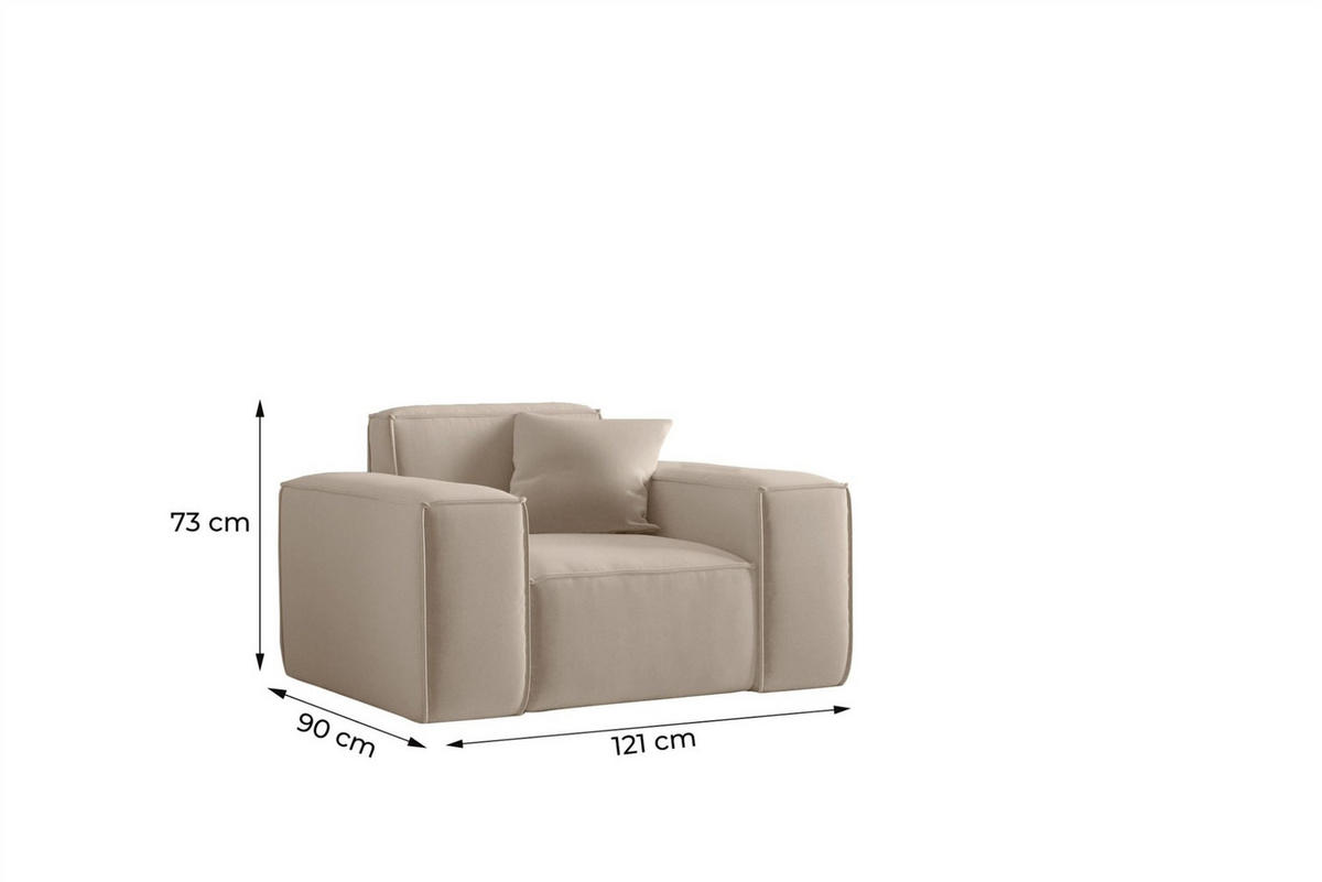 SESSEL Celes Premium In Artico - Anthrazit, Holzwerkstoff/Textil (121/73/90cm) - Fun Möbel