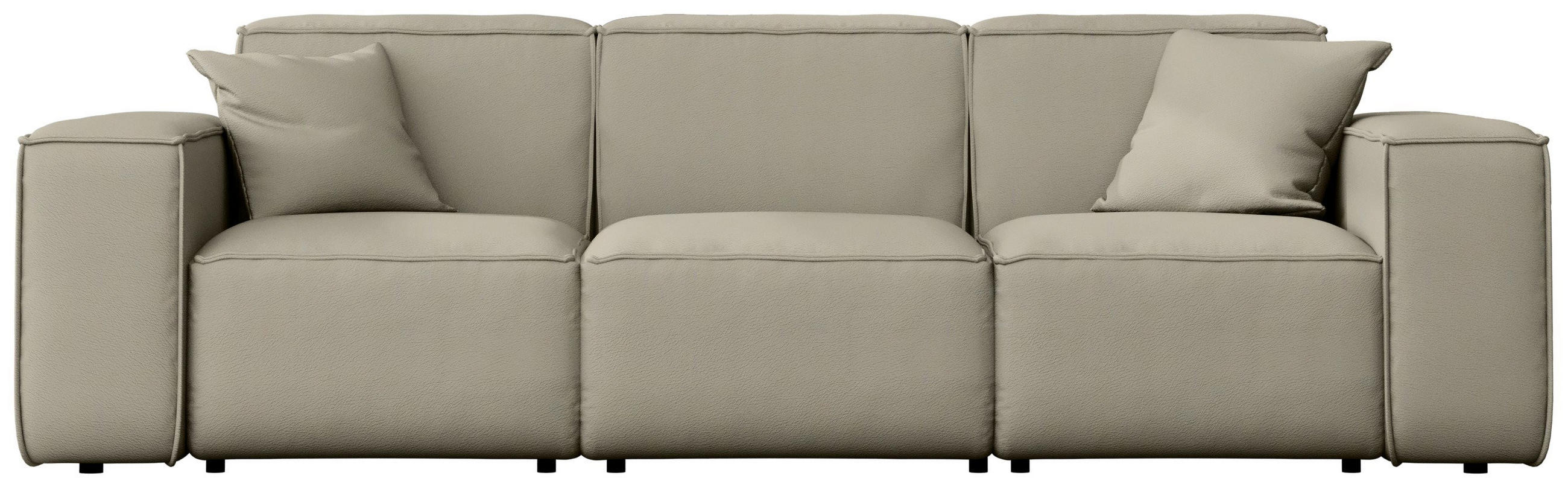 GARTENSOFA Lorento Outdoor 3-Sitzer, Taupe Beige Kunstleder 251/73/92 cm - Taupe/Beige, Textil (251/73/92cm) - WFL GROUP