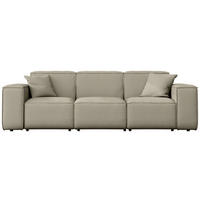 GARTENSOFA Lorento Outdoor 3-Sitzer, Taupe Beige Kunstleder 251/73/92 cm - Taupe/Beige, Textil (251/73/92cm) - WFL GROUP