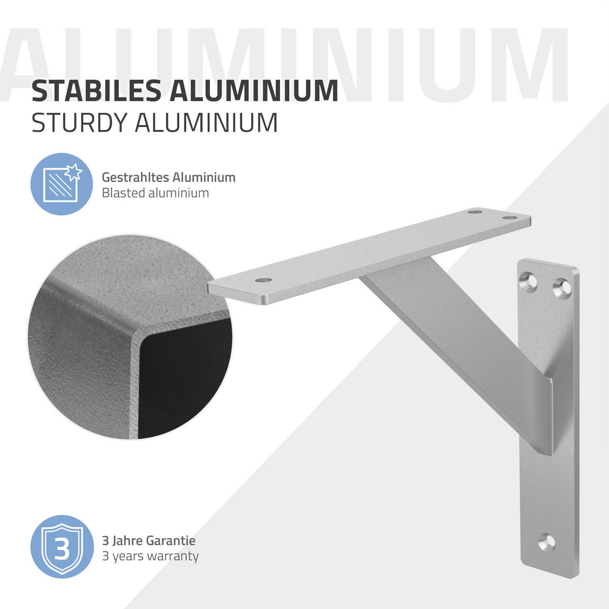 REGALTRÄGER 2er Set - Silberfarben, Metall (18/3/18cm) - ML-DESIGN
