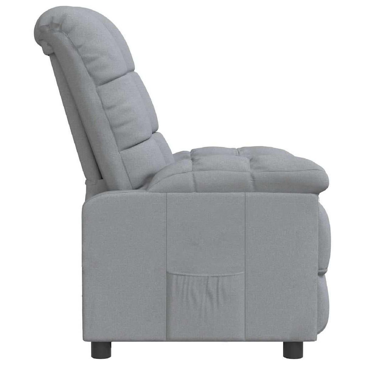 RELAXSESSEL Hellgrau Stoff - Hellgrau, Textil (99/84/74cm) - vidaXL