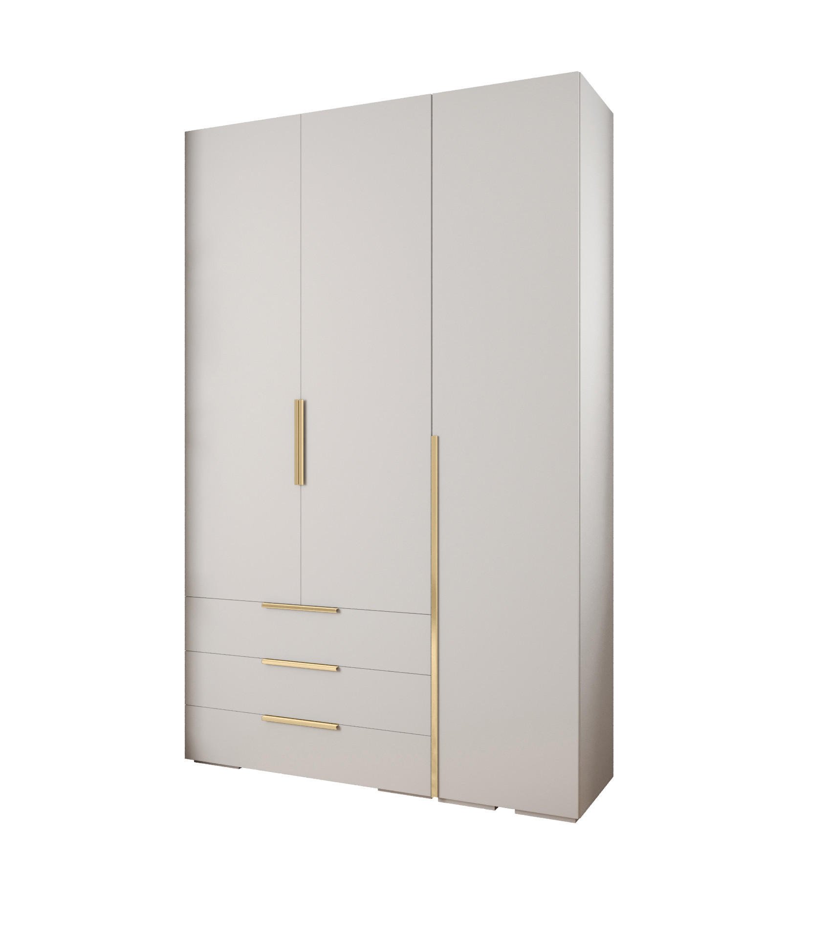 Abiks Möbel Garderoben-Set Weiß, Gold 150x236.7x47 cm