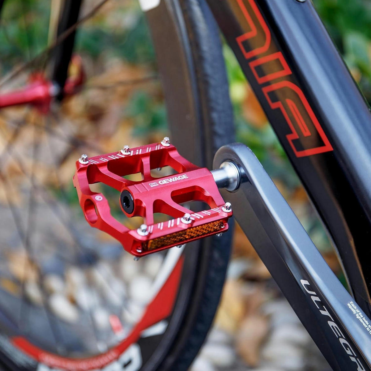 FAHRRAD Pedale Rot Aluminium mit Reflektoren - Rot, Metall (7.4/1.5/11cm)