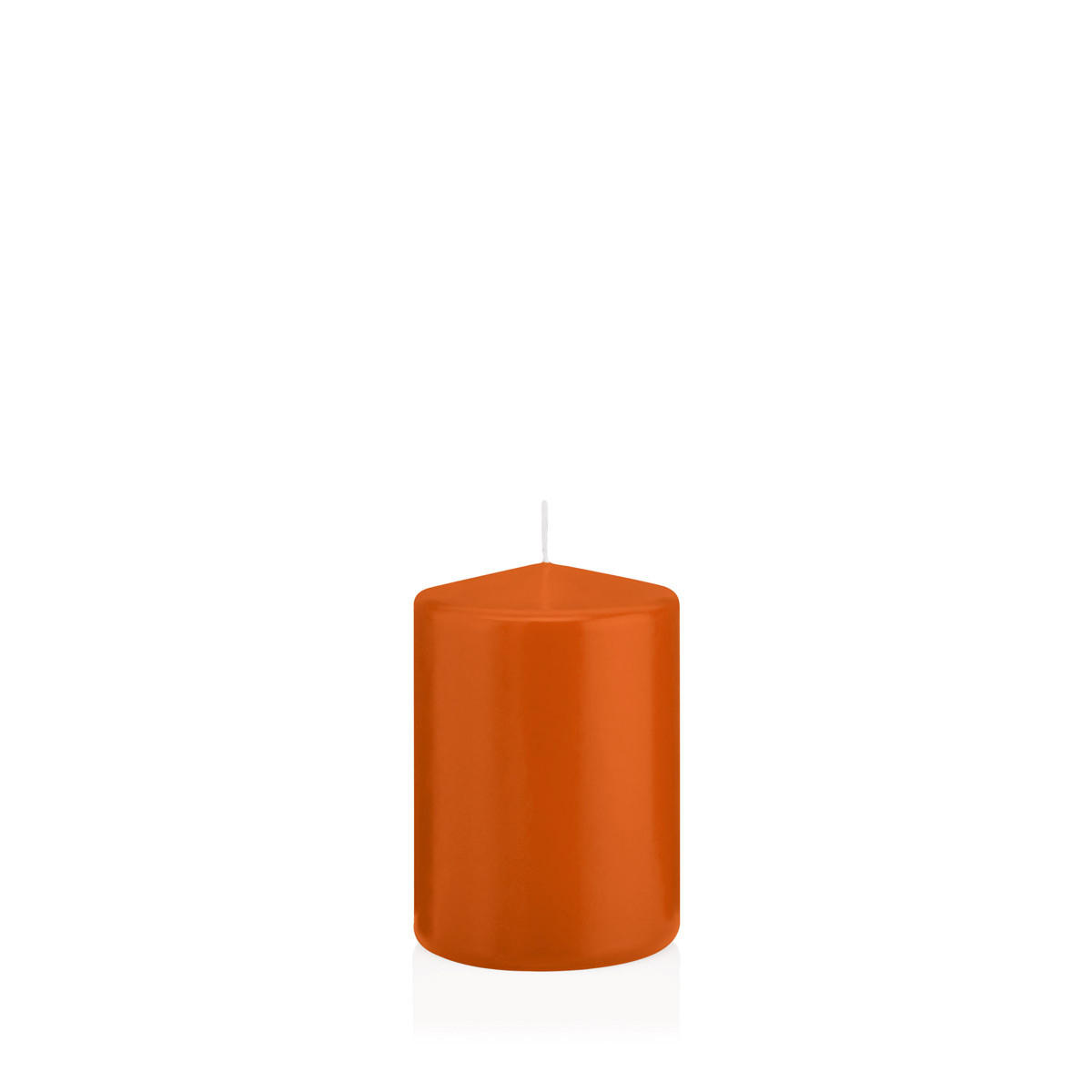 STUMPENKERZEN Aprikose Ø 68 x 100 mm, 12 Stück - Orange, Paraffin (7/10cm) - Wiedemann Kerzen