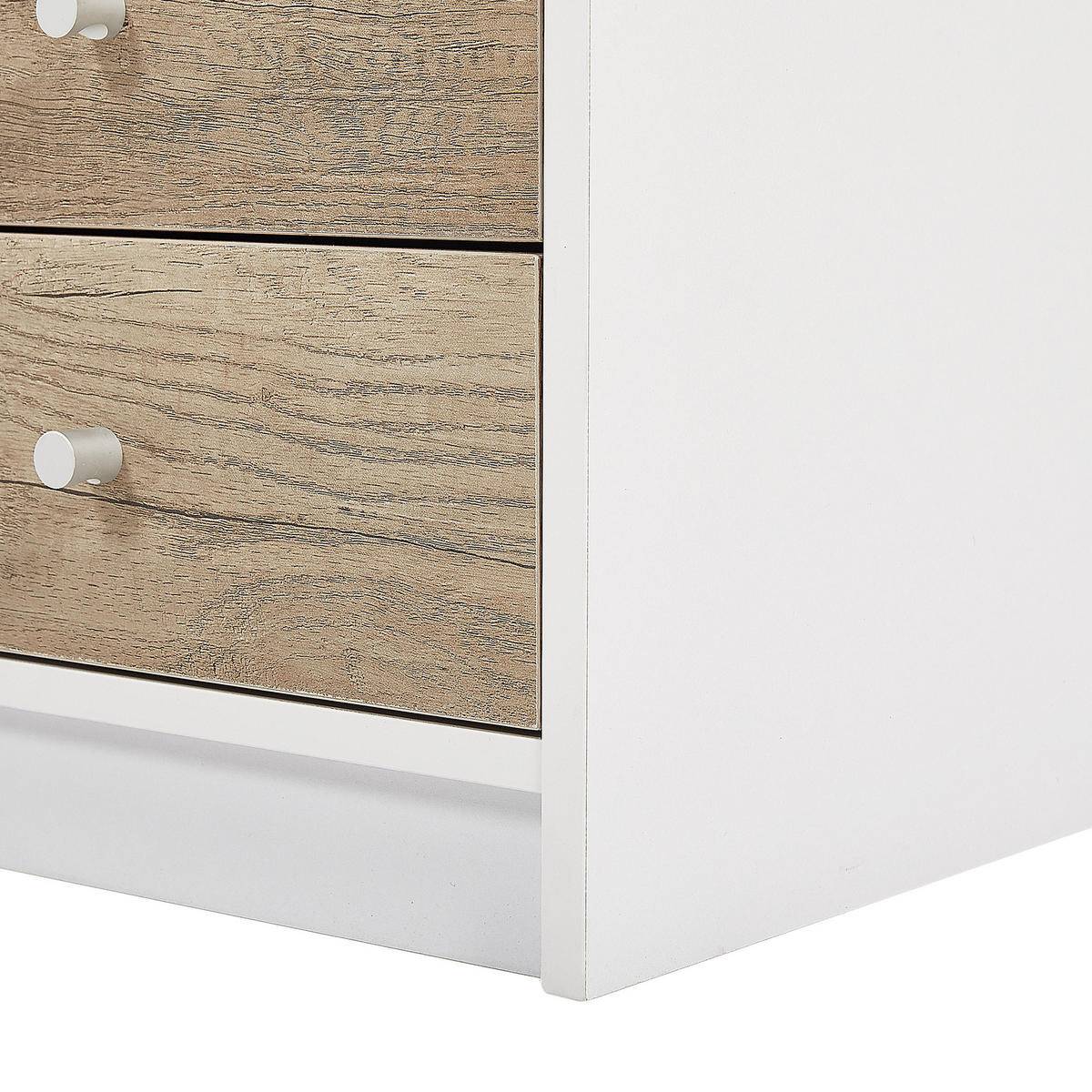 SCHREIBTISCH heller Holzfarbton/weiß 140/60/76 cm Heber - Hellgrau, Holzwerkstoff (60/140/76cm) - Beliani