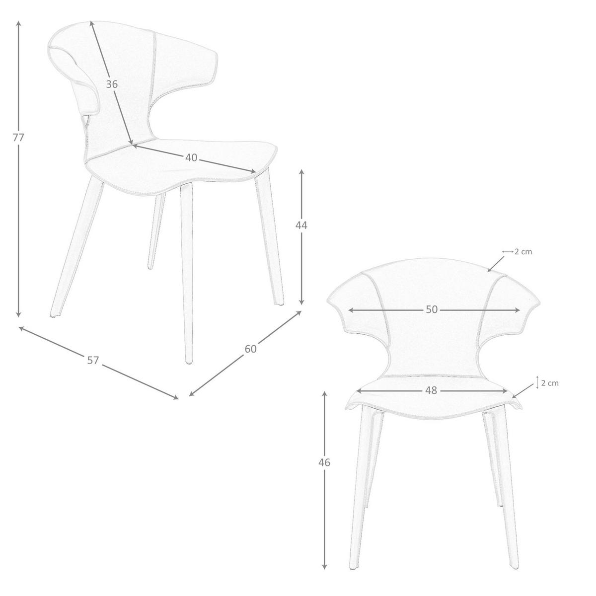 STUHL Stuhl aus orangefarbenem regeneriertem Leder 60/57/77 cm - Hellbraun/Gelb, Leder/Metall (60/77/57cm) - ANGEL CERDA
