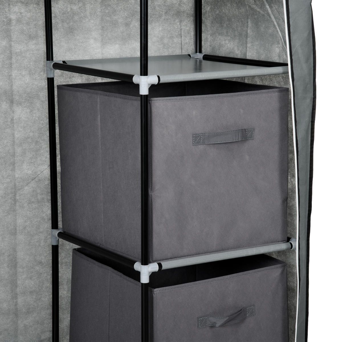 STOFFSCHRANK, Faltschrank, Dunkelgrau, - Dunkelgrau, Textil (42.5/162.5/102cm) - HOMCOM