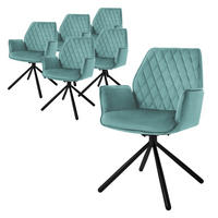 DREHSTUHL Samt Salbei 6er Set - Salbeigrün, Metall (63/90/57cm) - ML-DESIGN