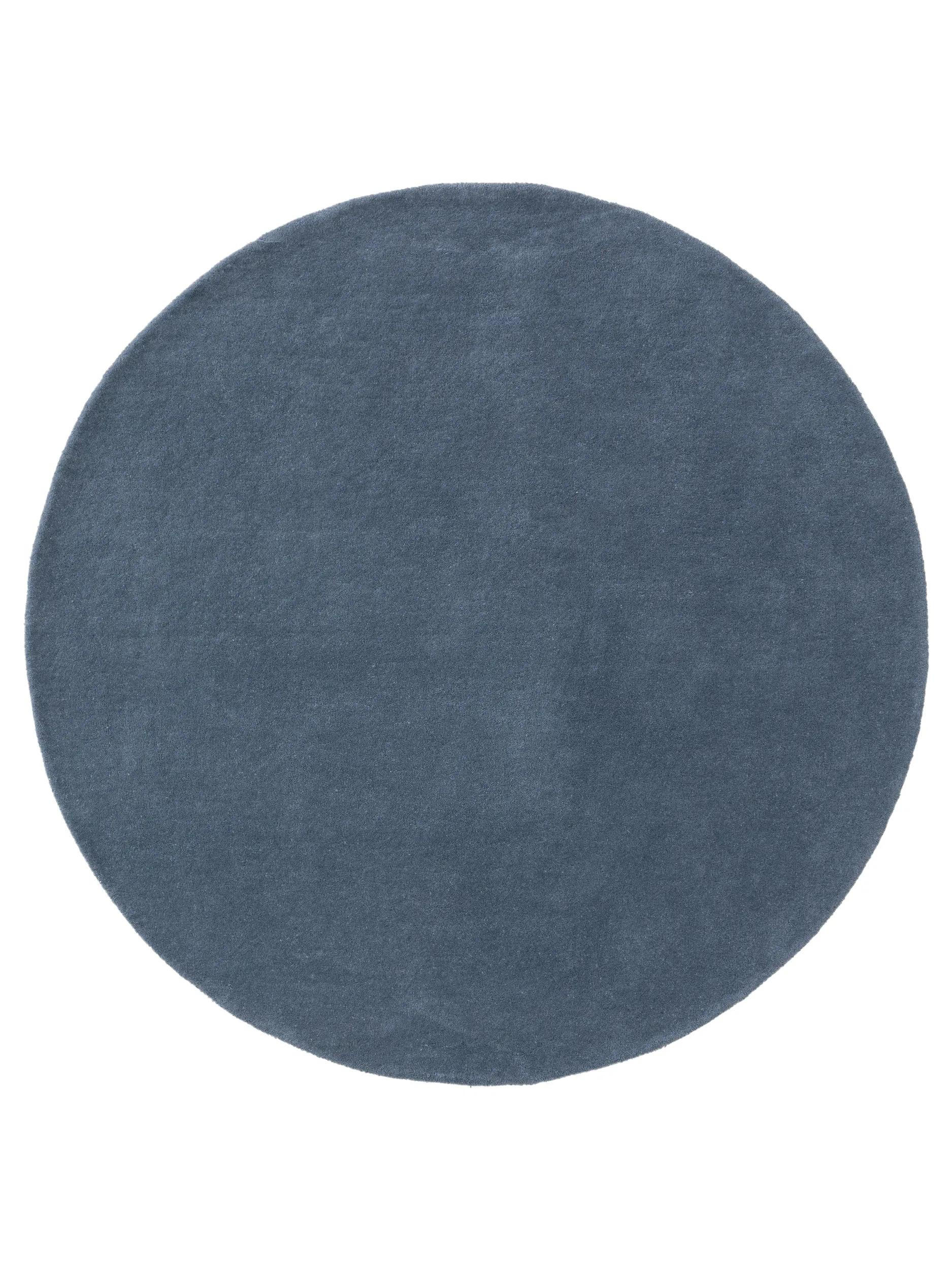 WOLLTEPPICH rund Bent Blau ø 150 cm rund - Blau, Textil (150/150cm) - benuta Nest