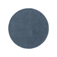WOLLTEPPICH rund Bent Blau ø 150 cm rund - Blau, Textil (150/150cm) - benuta Nest