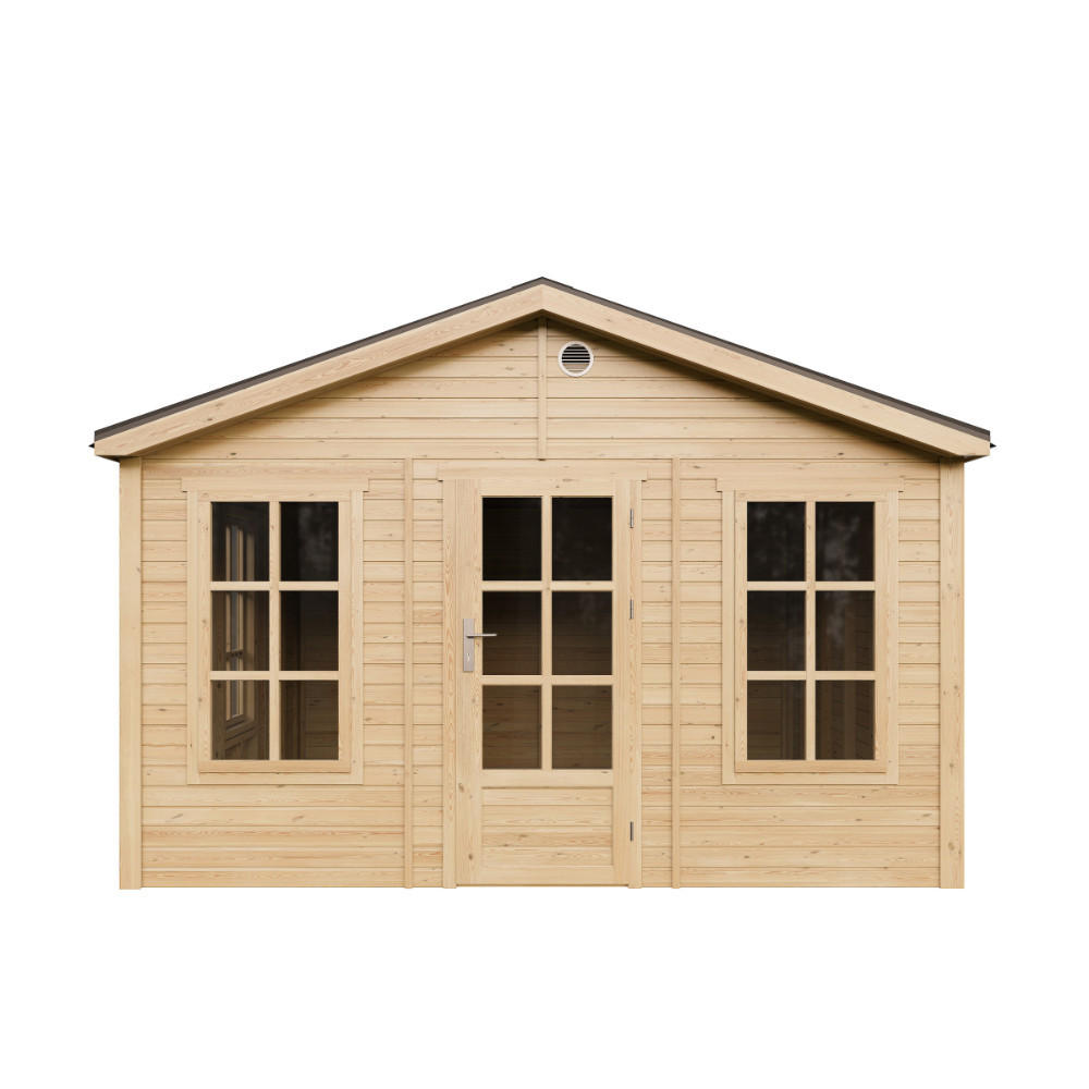 GARTENHAUS HOLZ M735 370 x 360 cm - Naturfarben, Holz (382/267/394cm) - Timbela