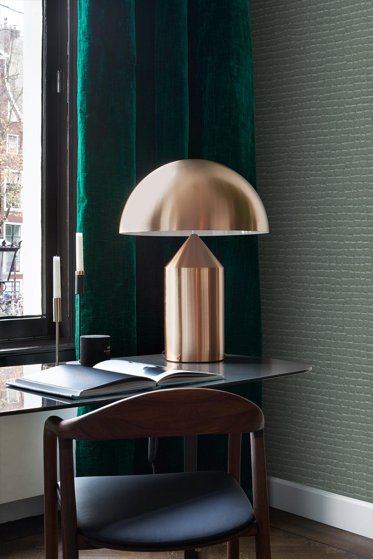 TAPETE Krokodil-Optik 53 cm x 10.05 m - Grau, Papier (53/1000cm) - Origin Wallcoverings
