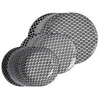 TELLER-SET Takeo schwarz-weiß 12er Set - Schwarz/Weiß, Keramik (2/2/2cm) - Ritzenhoff Breker