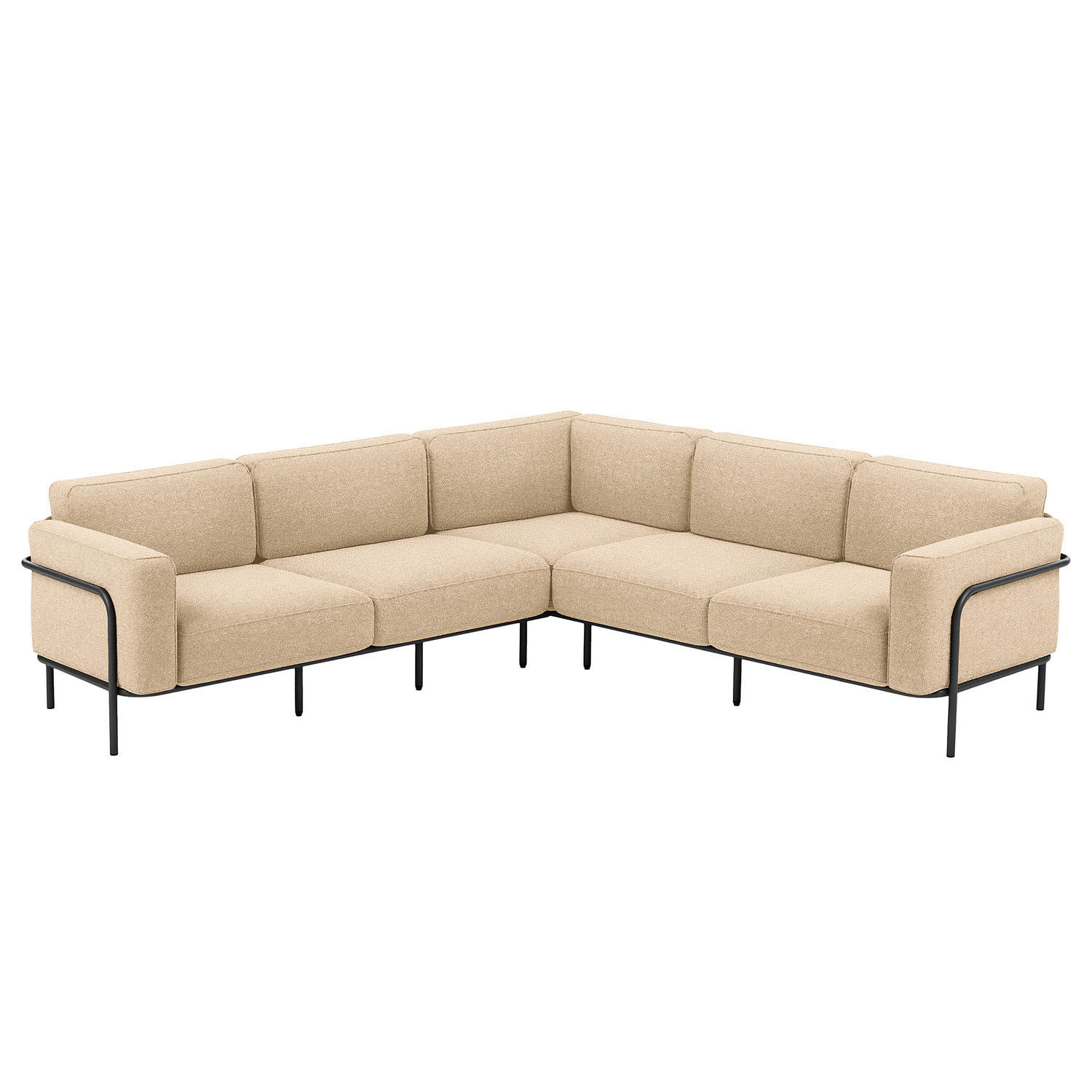 OUTDOOR-ECKSOFA - Beige, Textil/Metall (247/76/247cm) - home24