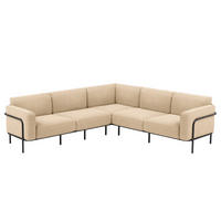 OUTDOOR-ECKSOFA - Beige, Textil/Metall (247/76/247cm) - home24