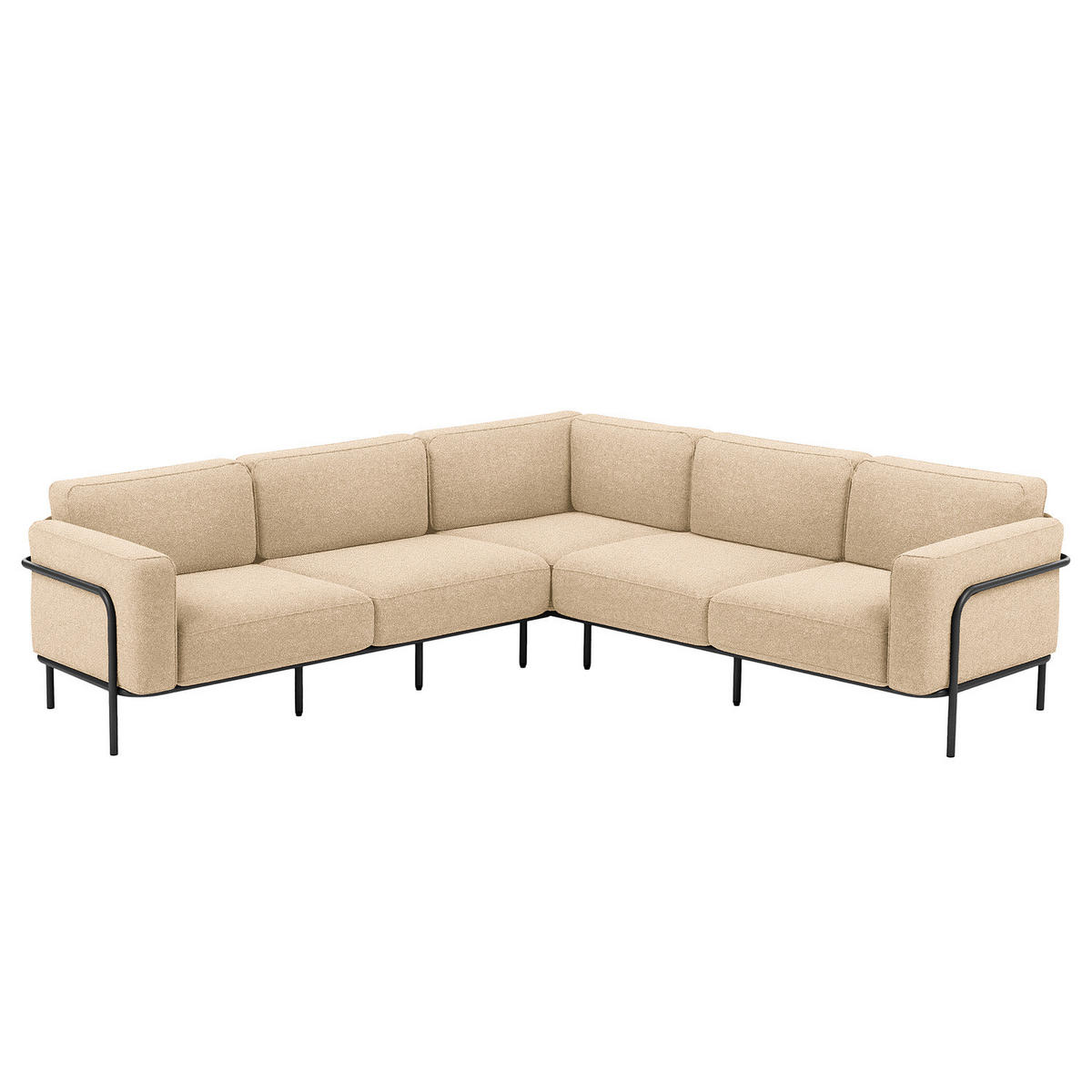 OUTDOOR-ECKSOFA - Beige, Textil/Metall (247/76/247cm) - home24