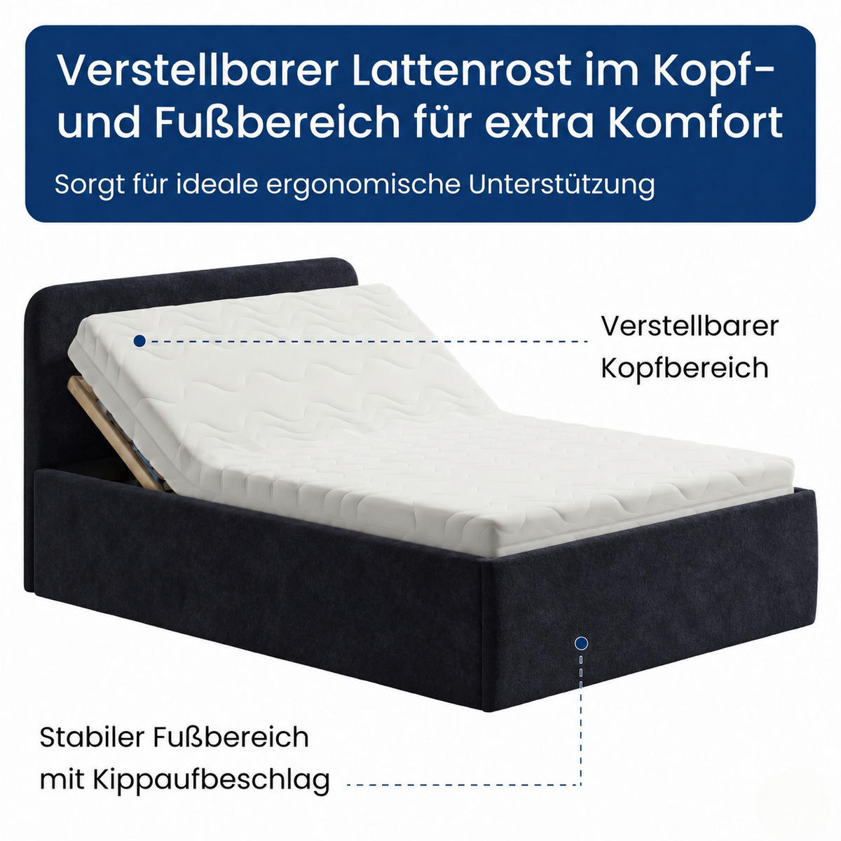POLSTERBETT 140x200 cm Bonnellfederkernmatratze H2 Microvelours in Schwarz - Schwarz, Textil (140/200cm) - Home Collective