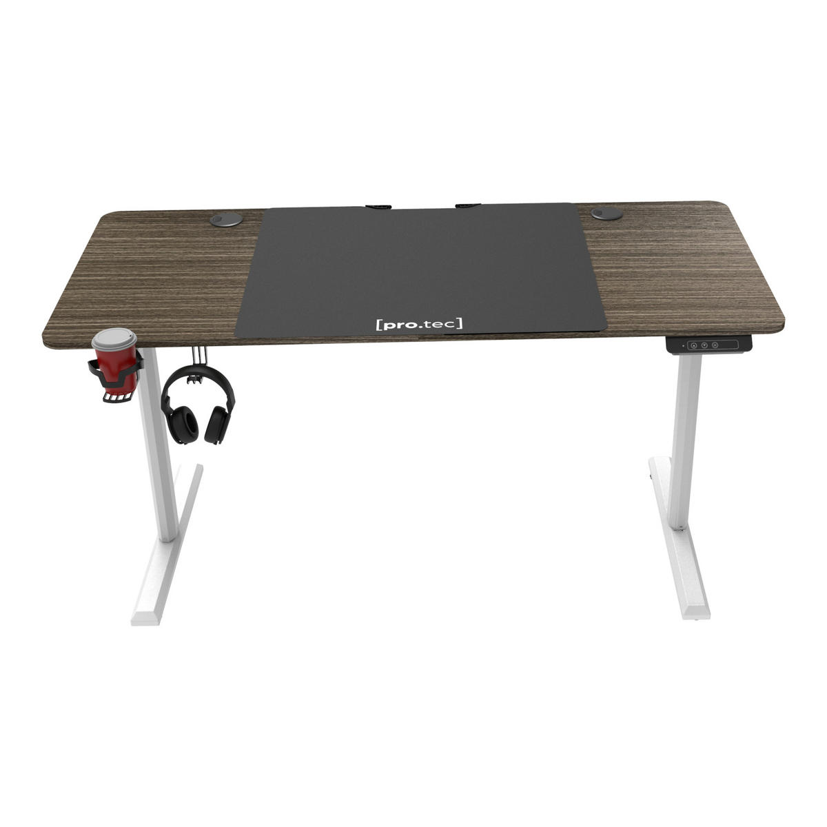 COMPUTERTISCH Hayward - Dunkelbraun/Weiß, Holzwerkstoff/Metall (60/140/117cm) - pro.tec