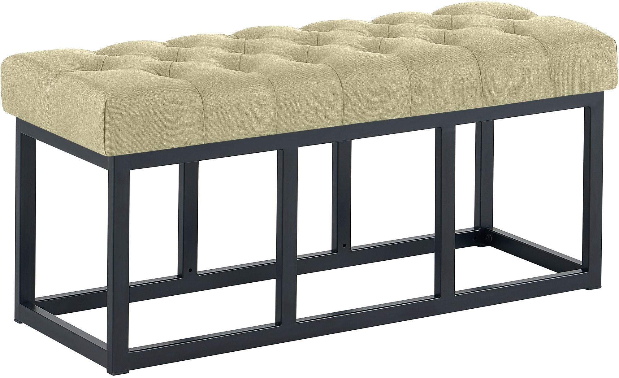SITZBANK 100/38 cm Stoff Taupe - Taupe/Schwarz, Textil/Metall (100/46/38cm) - CLP