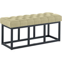 SITZBANK 100/38 cm Stoff Taupe - Taupe/Schwarz, Textil/Metall (100/46/38cm) - CLP