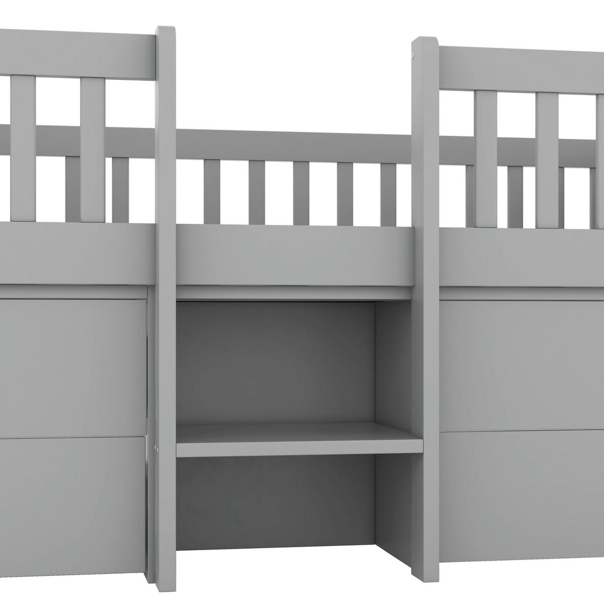 HOCHBETT 90/200 cm halbhoch in Grau mit 4 Schubladen und Leiter - Grau, Holz (90/200cm) - Flora Grace