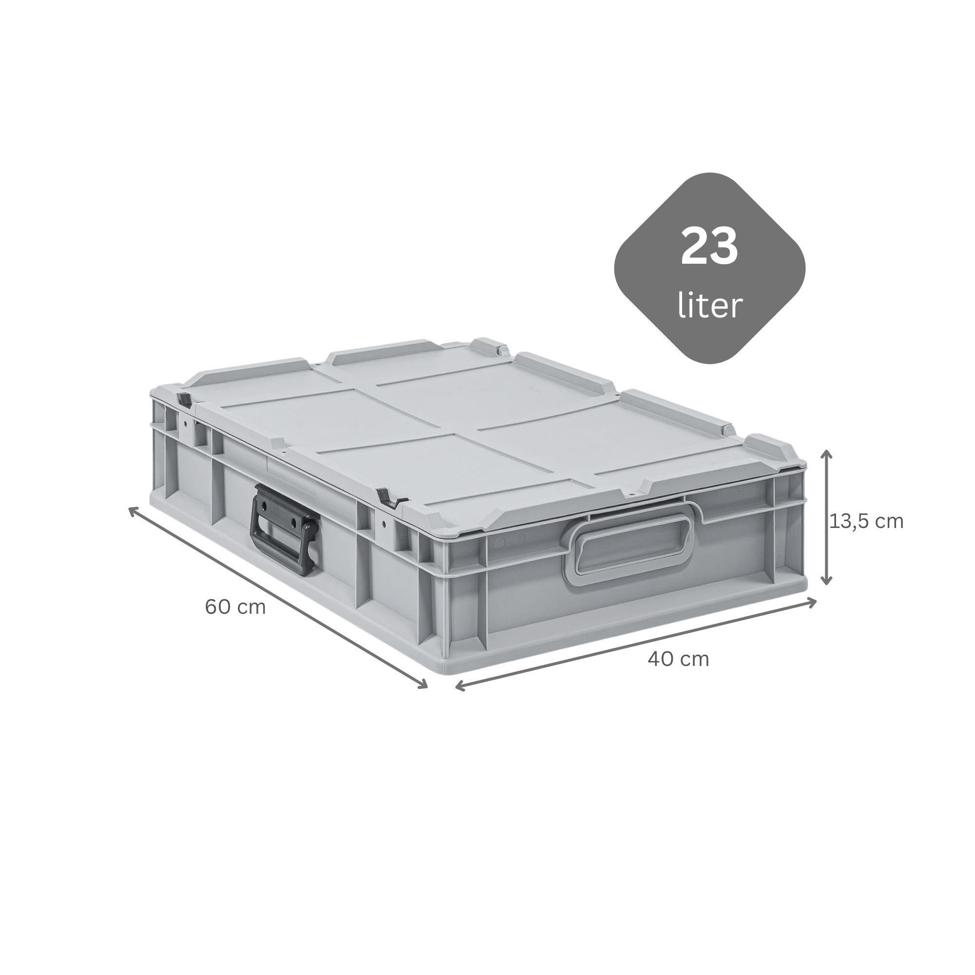 EUROBOX 7x Eurobox Nextgen Portable 135x40x60cm 23 Liter - Grau, Kunststoff (41/13.5/60cm) - PROREGAL